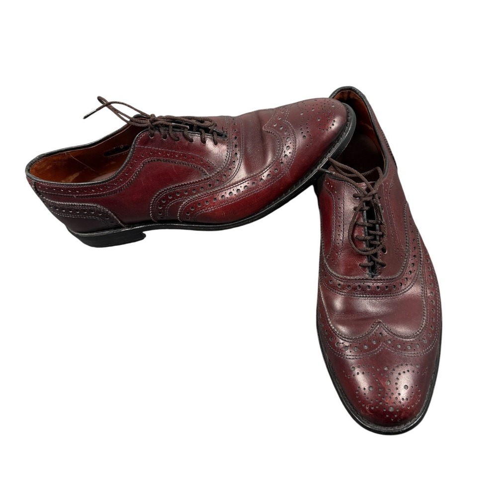 Allen Edmonds McAllister Wingtip Oxford Shoes Mens 9 D Burgundy Leather Brogue